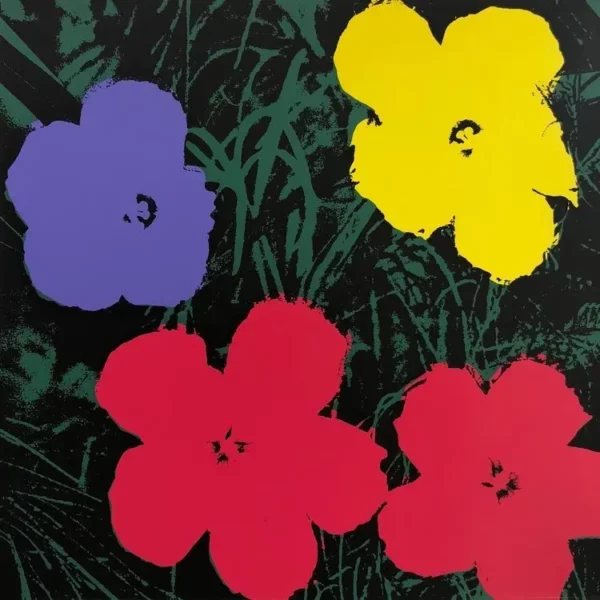 Andy Warhol </br>"Flowers Red, Blue on Green 11.73"